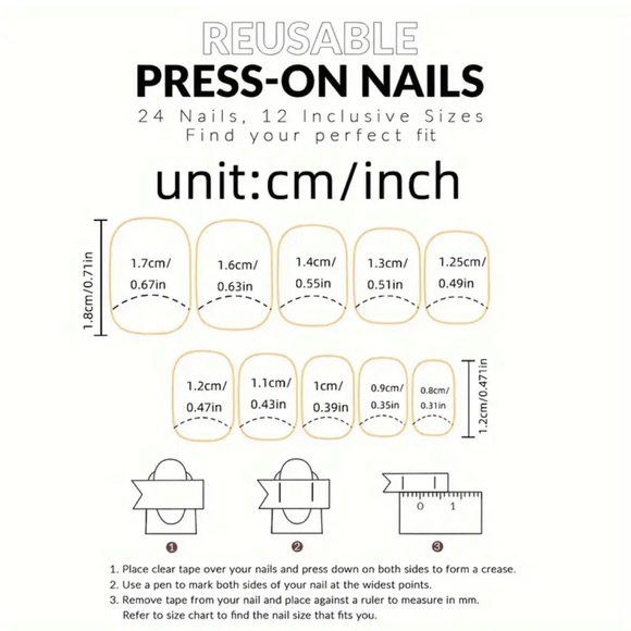 Brown & White Checkerboard with Gold Foil - Press on Nail - Picture 4 of 4